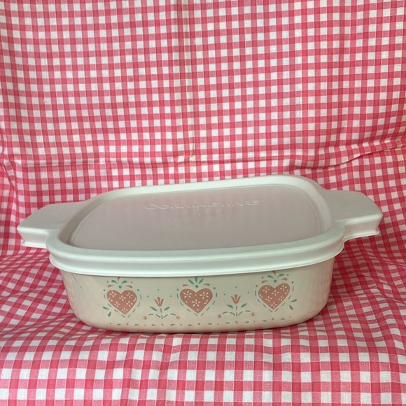 Corning Ware Forever Yours Heart Pattern, 1 Quart Casserole & Storage Lid - Picture 1 of 10